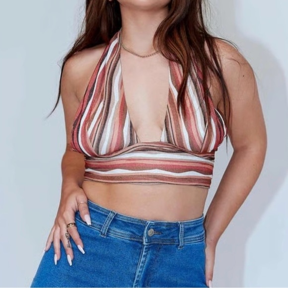 Princess Polly Multicolor Striped Crop Top - Picture 1 of 5